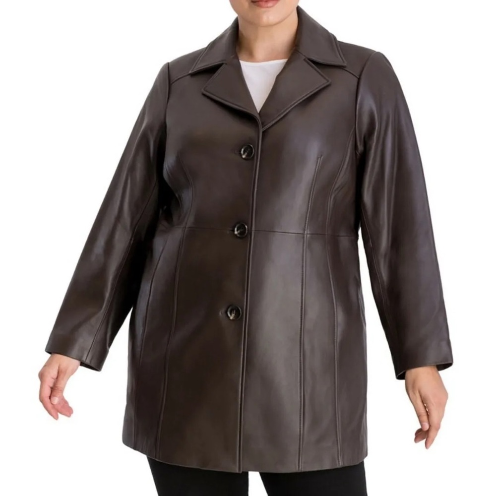 ANNE KLEIN LEATHER  COAT